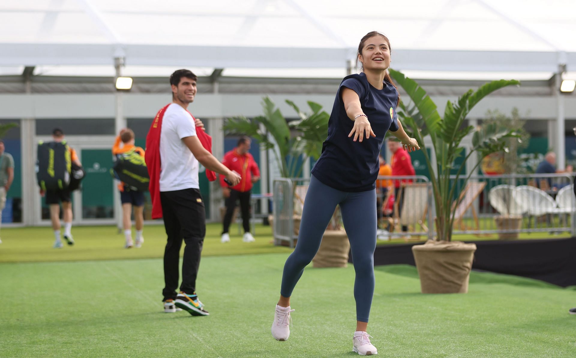 Carlos Alcaraz and Emma Raducanu at the Billie Jean King Cup 2024. (Photo: Getty)